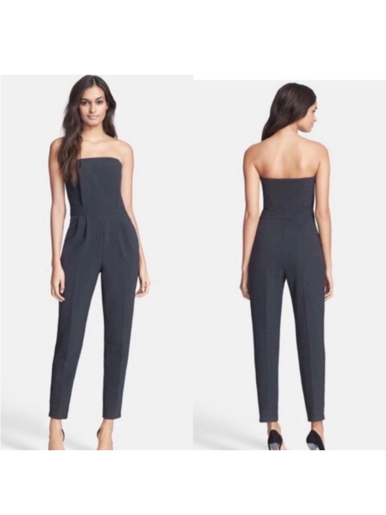 Trina Turk Navy Strapless Jumpsuit M